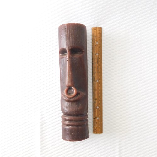 Vtg tiki head pillar - vtg, carved