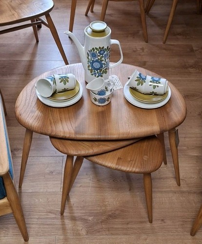 Ercol pebble tables - pebble, nest