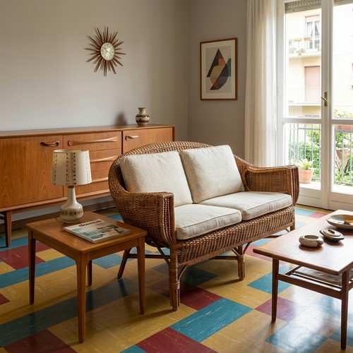 Vintage sofa wicker - vintage,