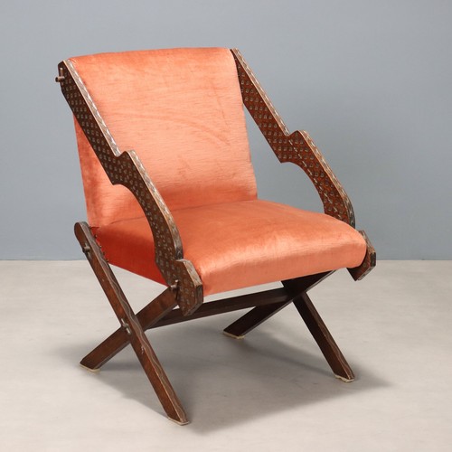 Vintage armchair wood fabric - vintage,