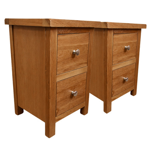 Oak drawer bedsides pair - 2, –