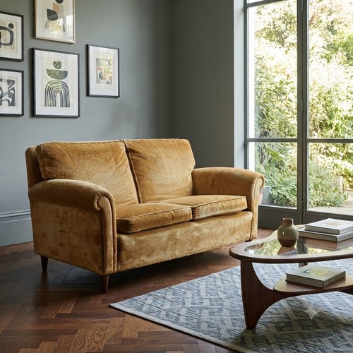 Vintage sofa velvet wood - vintage,