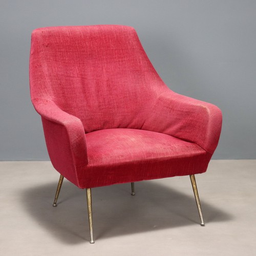 Vintage armchair fabric - vintage, brass