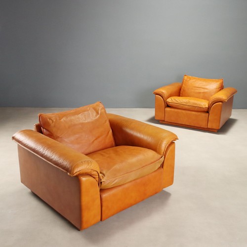 Vintage armchairs leather foam - armchairs,